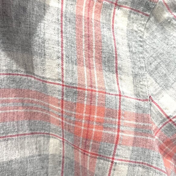 Talbots Top Flannel Metallic Gray Peach Size XS - Picture 4 of 5